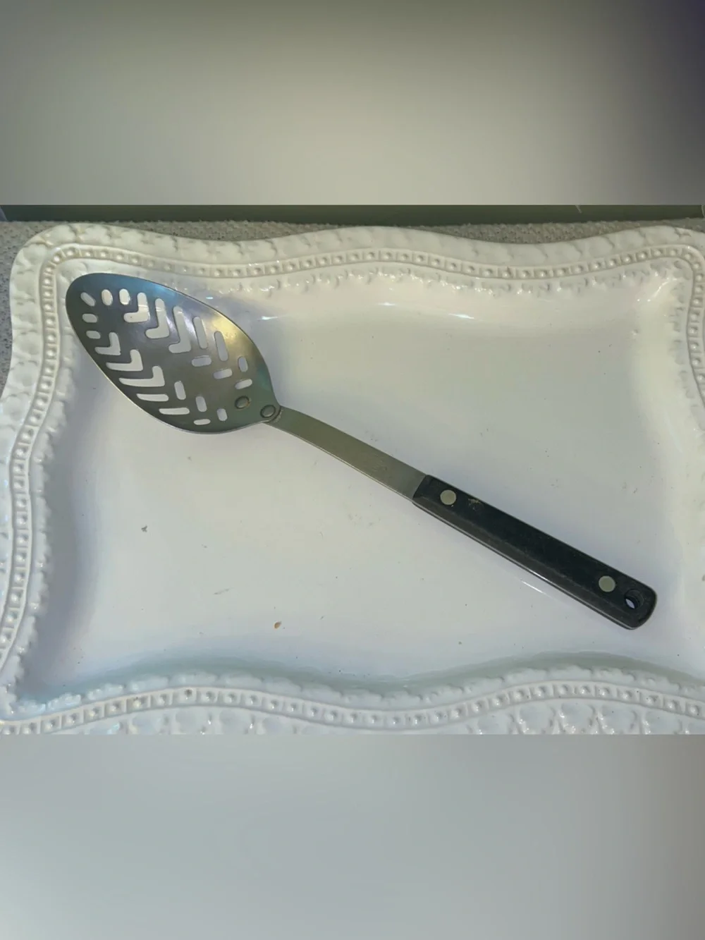 Vintage EKCO Flint Arrowhead slotted spoon